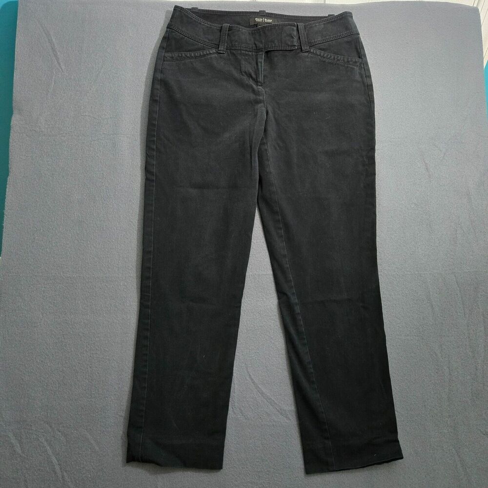 WHBM Chino Pants Women 2R Black Low Rise Slim Ankle